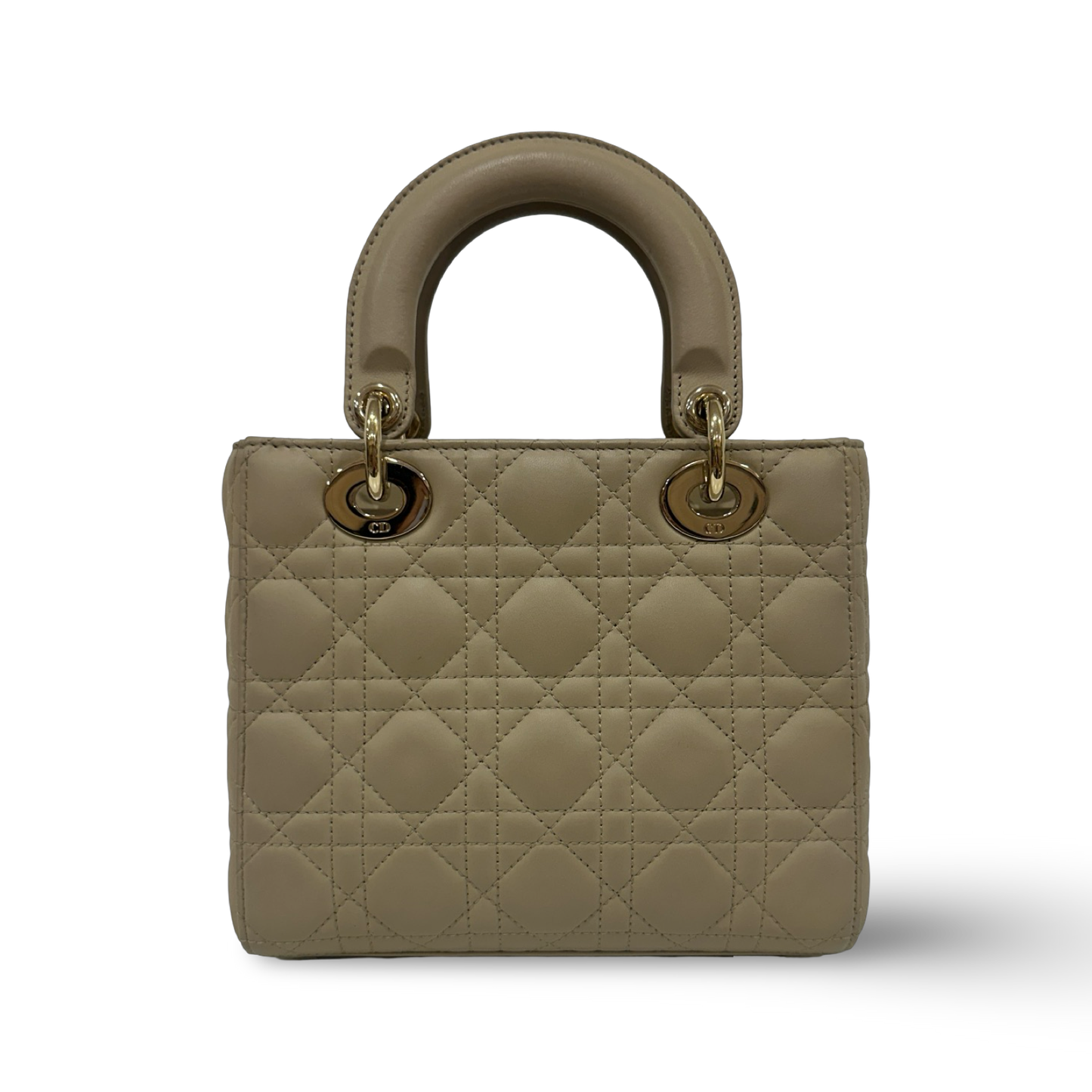 Dior Quilled Lambskin Small ABC Dior Lady Bag - GHW / Beige