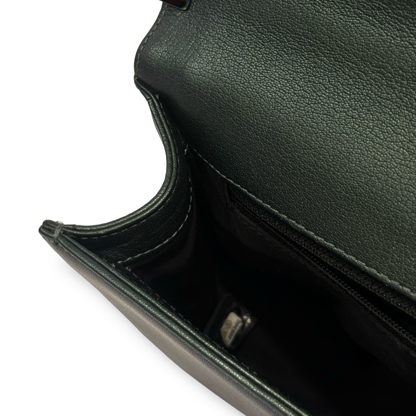 Chanel Quilted Calfskin New Medium Iredescent Boy Bag - GHW / Green