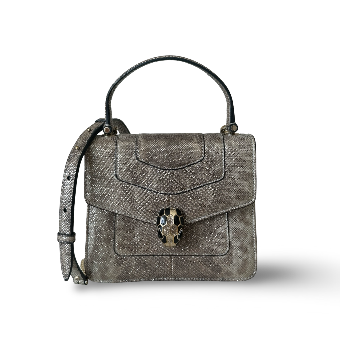 Bvlgari Snake Skin Serpenti Forever Top Handle Bag - GHW / Bronze