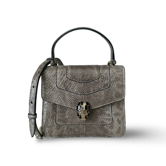 Bvlgari Snake Skin Serpenti Forever Top Handle Bag - GHW / Bronze