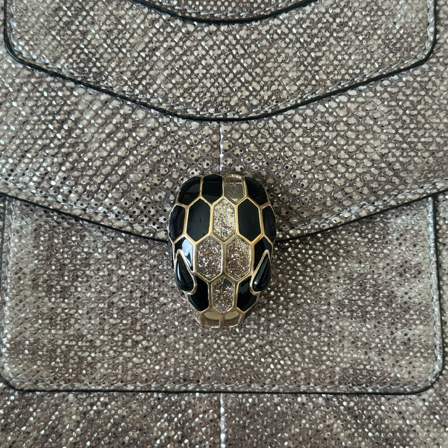 Bvlgari Snake Skin Serpenti Forever Top Handle Bag - GHW / Bronze
