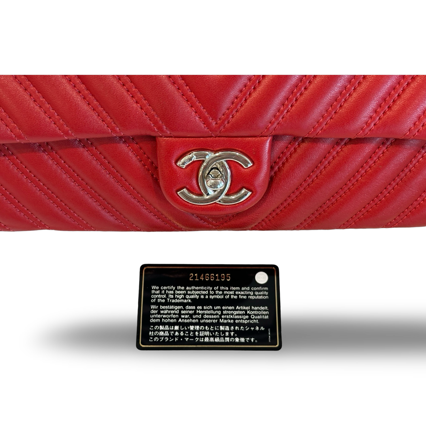 Chanel Chevron Lambskin Small Single Flap Red