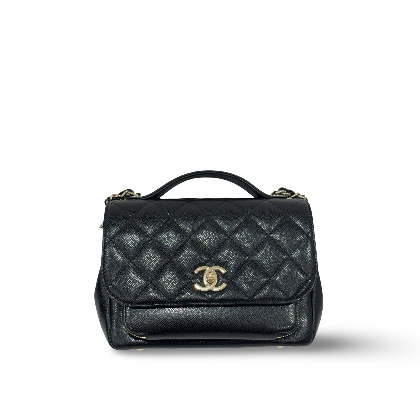 Chanel Quilted Caviar Large Business Affinity Flap - GHW / Black