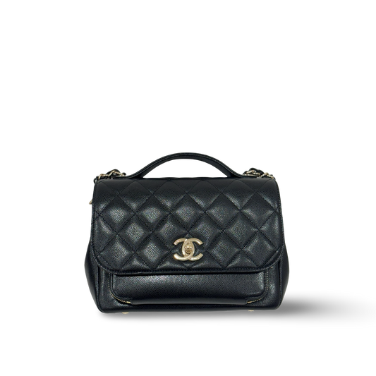 Chanel Quilted Caviar Large Business Affinity Flap - GHW / Black