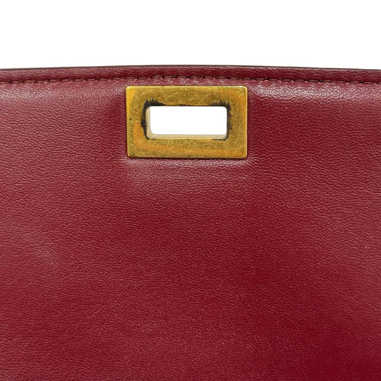 Celine Calfskin Medium Classic Box - GHW / Burgundy