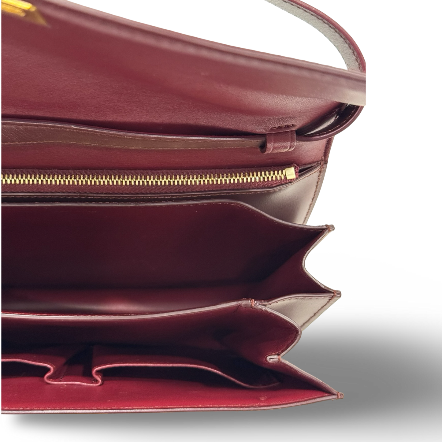 Celine Calfskin Medium Classic Box - GHW / Burgundy
