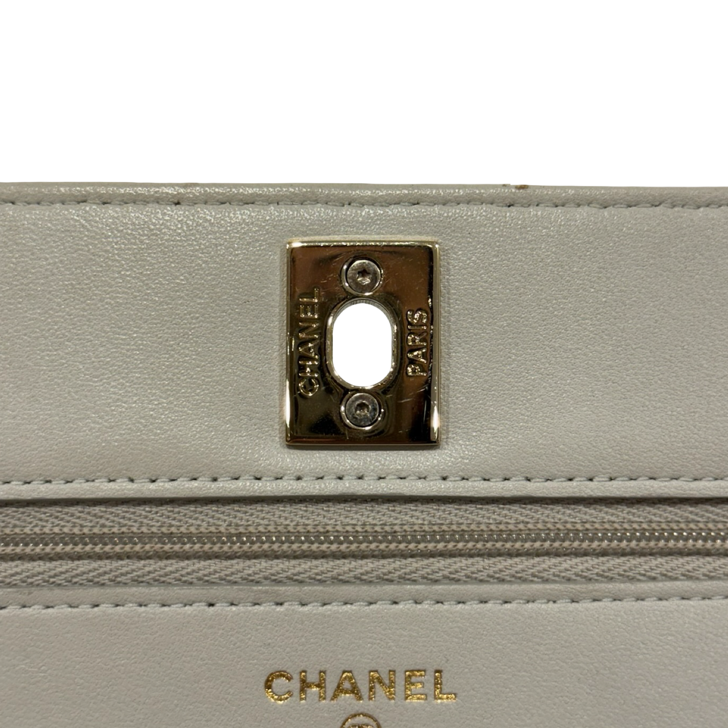 Chanel Quilted Lambskin Pearl Top Handle WOC Bag - SHW / Light Gray
