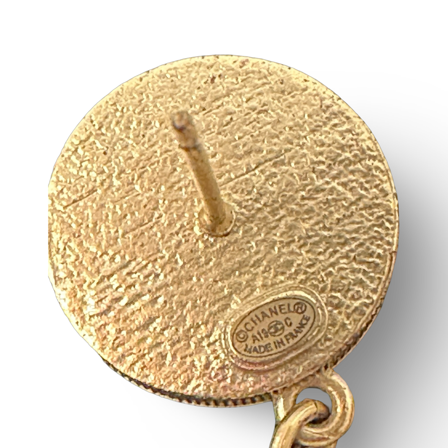 Chanel Resin Pearls Strpped CC Drop Earrings - GHW / Blue