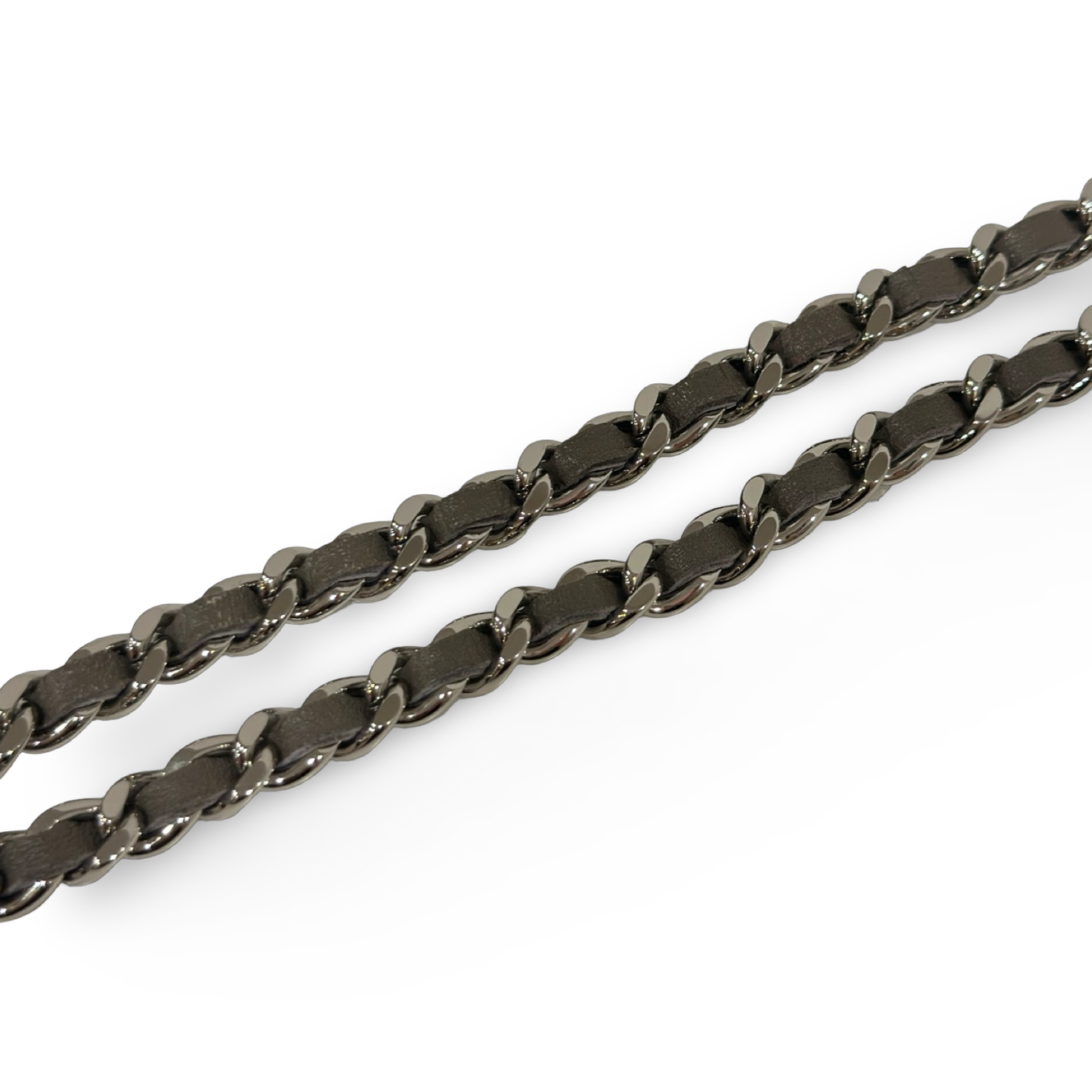 Chanel Quilted Patent Brilliant Wallet on Chain Bag- SHW / Brown