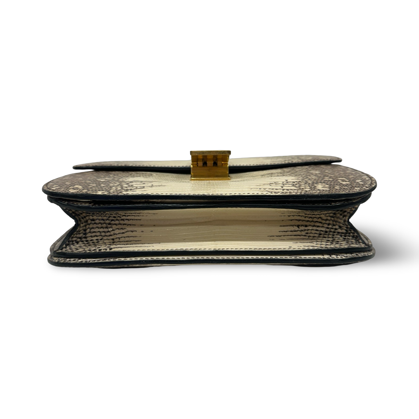 Celine Lizard Medium Classic Box - GHW / White