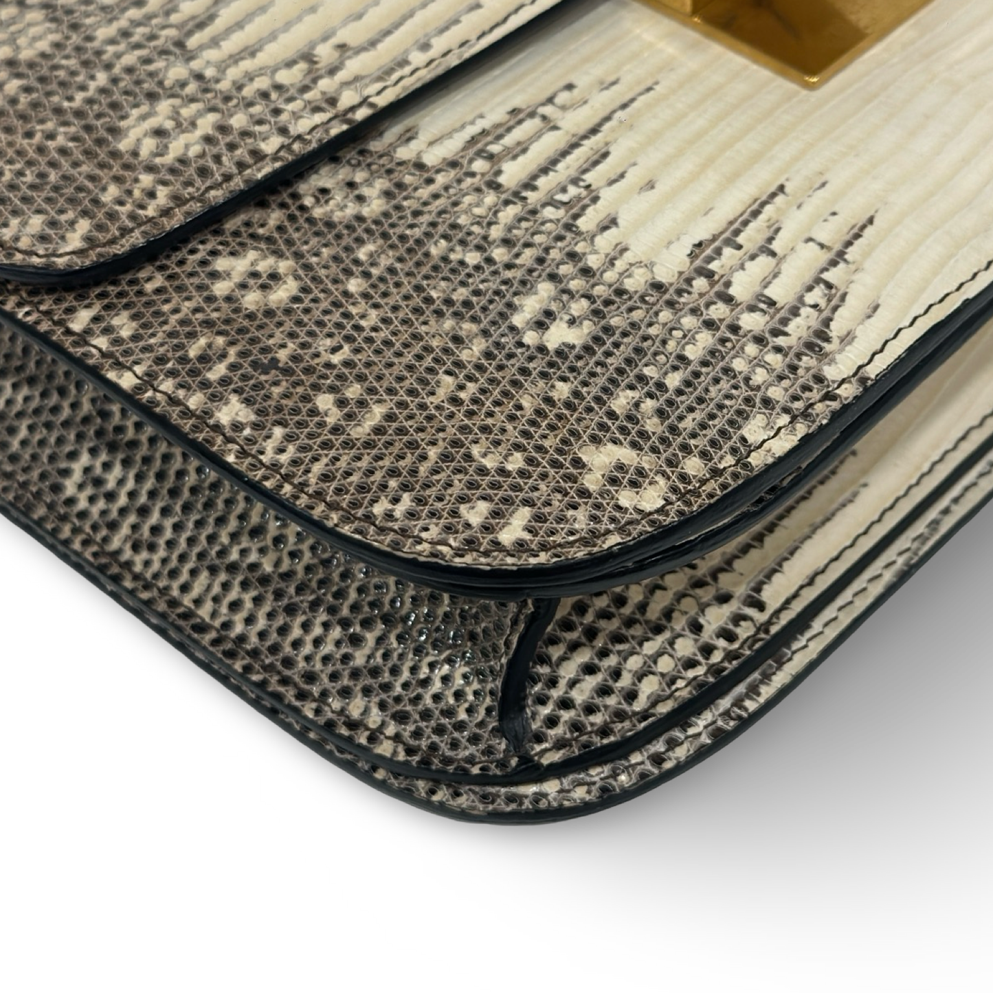 Celine Lizard Medium Classic Box - GHW / White