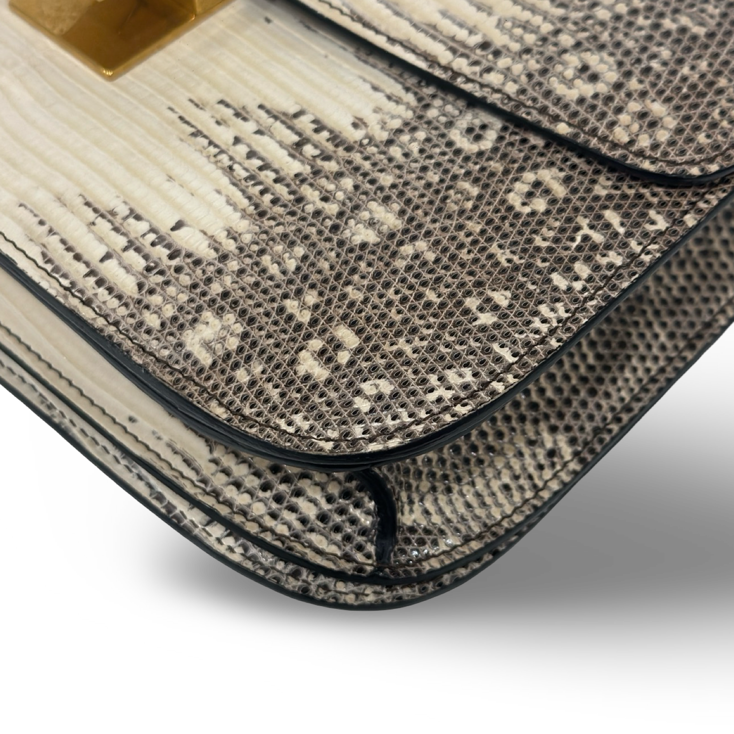 Celine Lizard Medium Classic Box - GHW / White