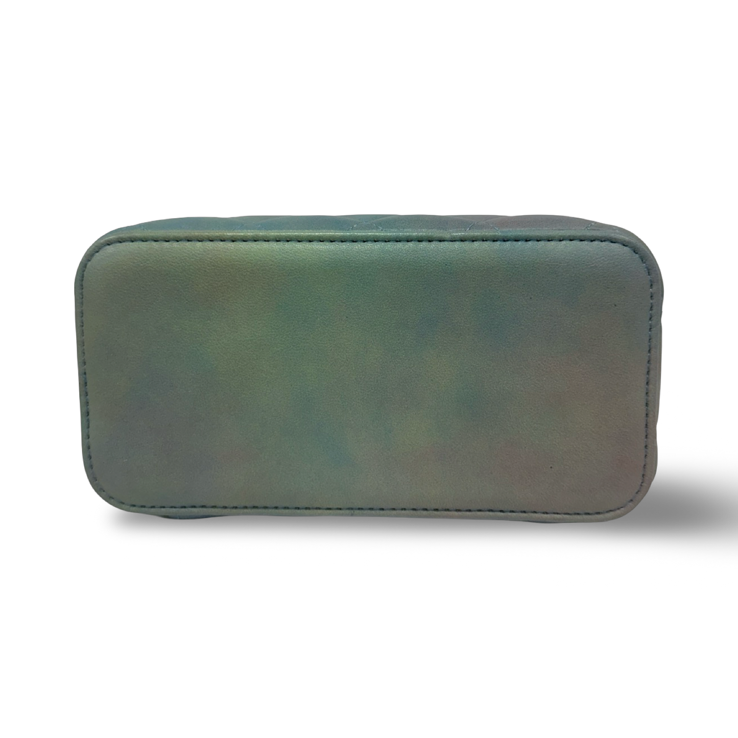 Chanel Quilted Lambskin Tophandle Small Vanity Box - GHW / Blue / Green