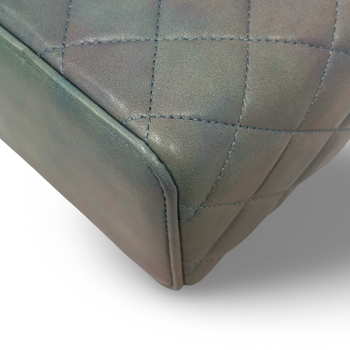 Chanel Quilted Lambskin Tophandle Small Vanity Box - GHW / Blue / Green