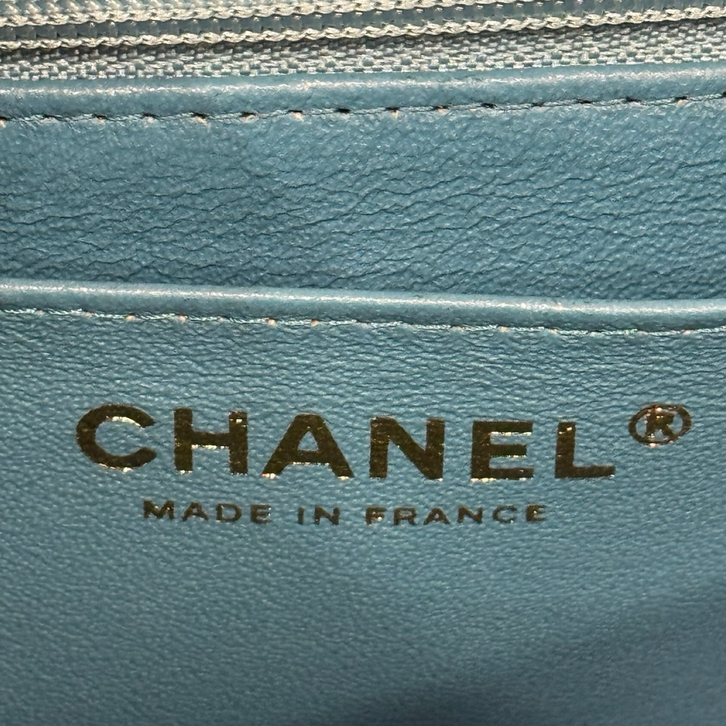 Chanel Quilted Lambskin Mini Rectangular Flap - Iridescent / Green Blue