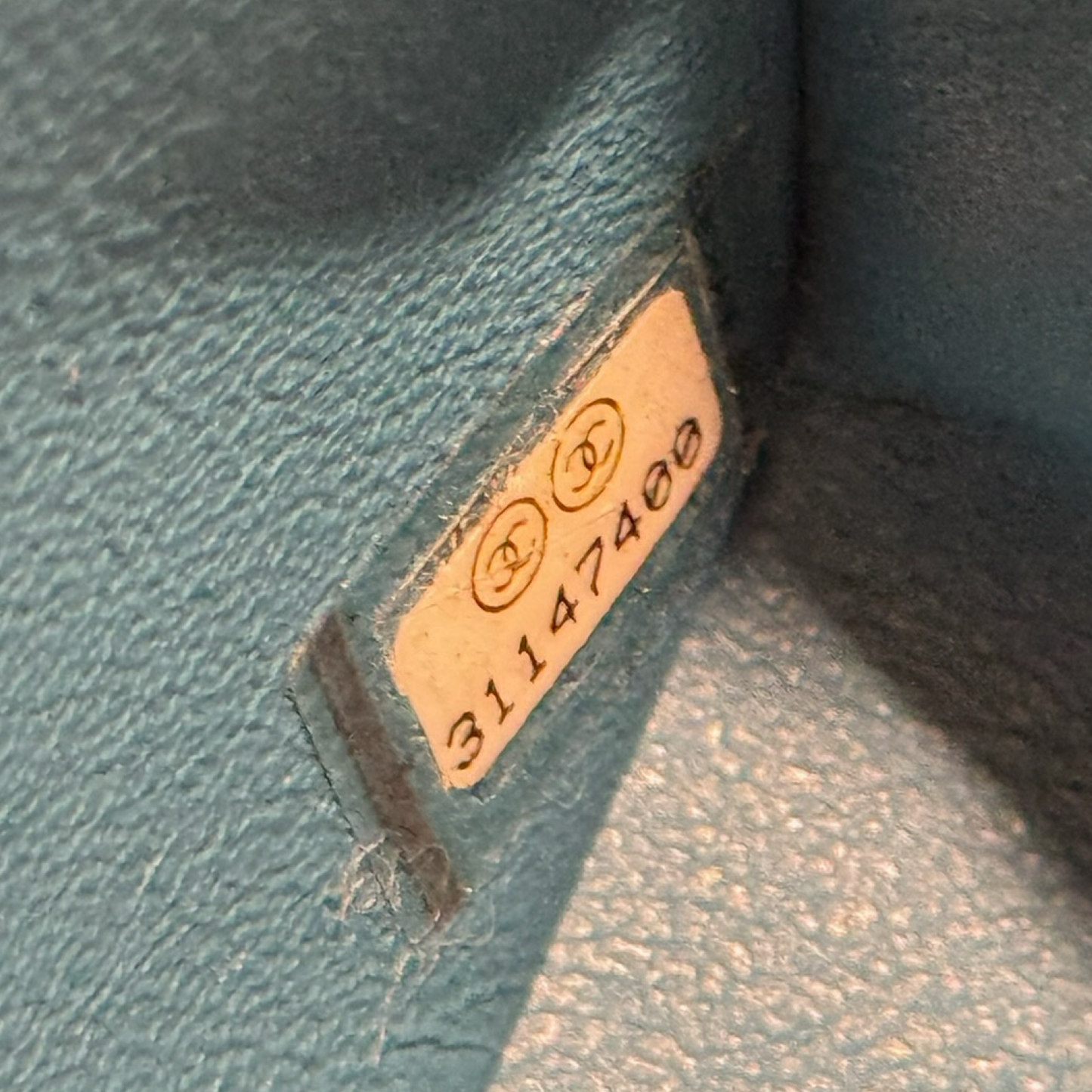 Chanel Quilted Lambskin Mini Rectangular Flap - Iridescent / Green Blue