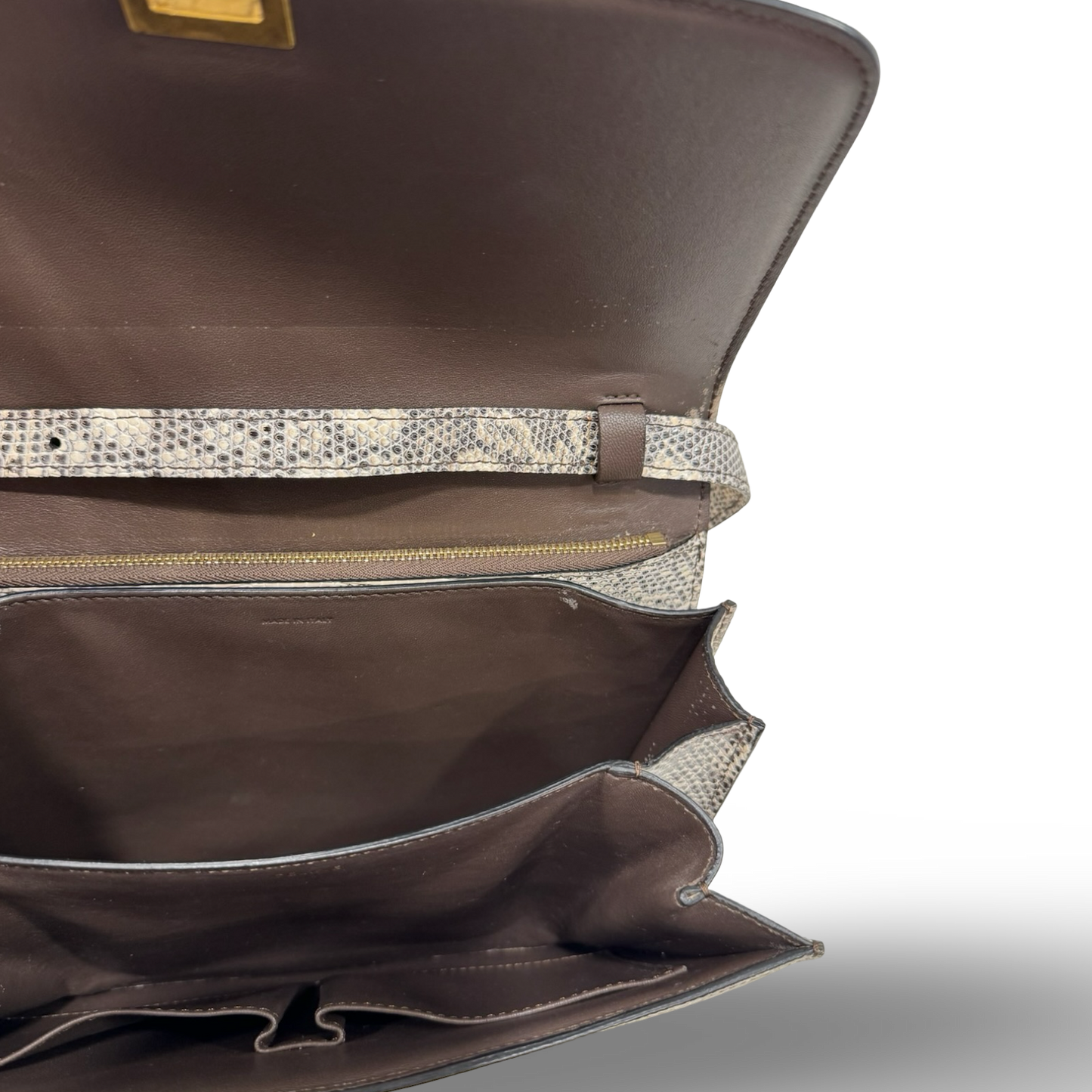 Celine Lizard Medium Classic Box - GHW / White