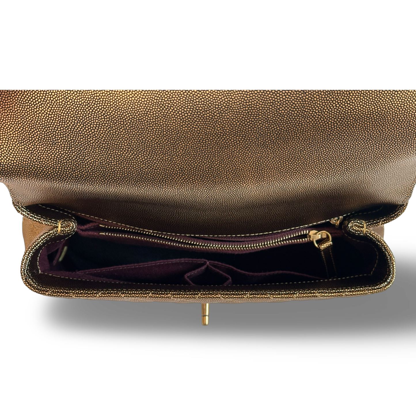 Chanel Classic Caviar Medium Coco Handle Bag (Bronze)