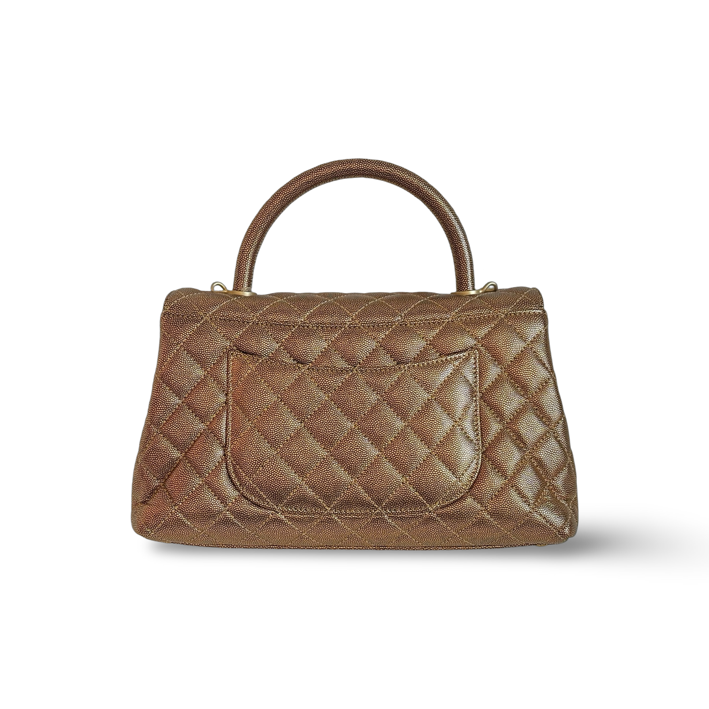 Chanel Classic Caviar Medium Coco Handle Bag (Bronze)