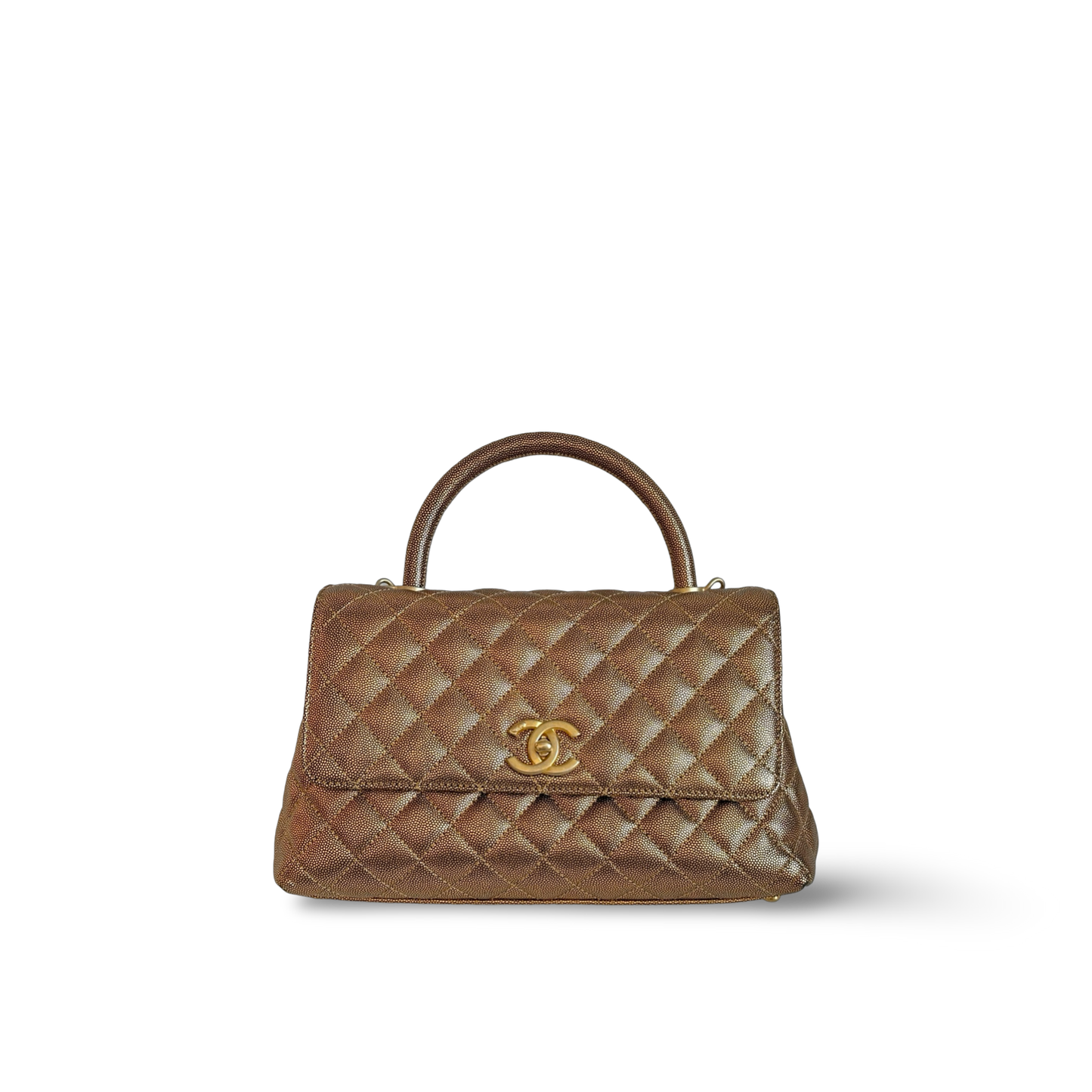 Chanel Classic Caviar Medium Coco Handle Bag (Bronze)