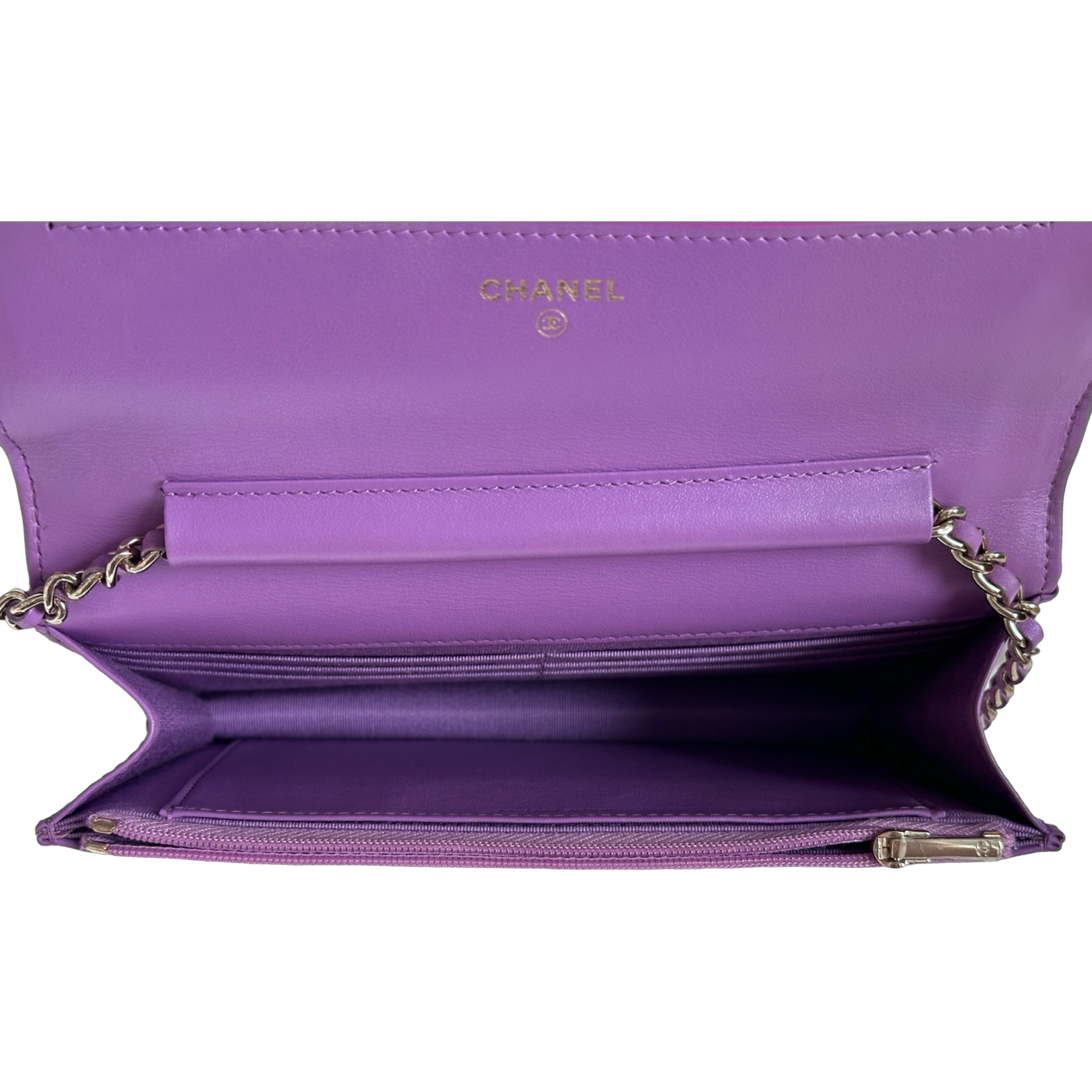 Chanel Classic Patent WOC Bag Gold (Purple)