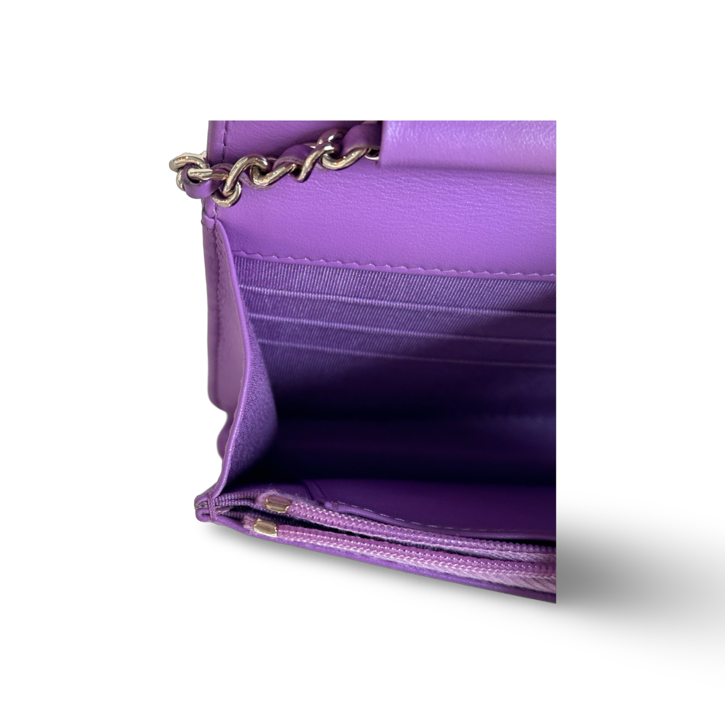 Chanel Classic Patent WOC Bag Gold (Purple)