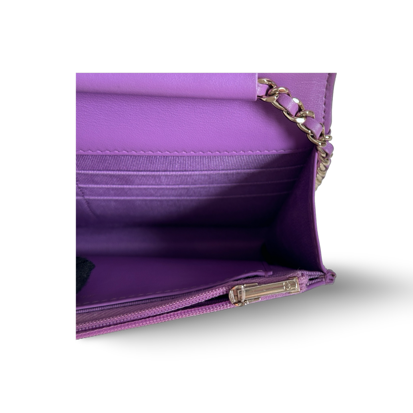 Chanel Classic Patent WOC Bag Gold (Purple)