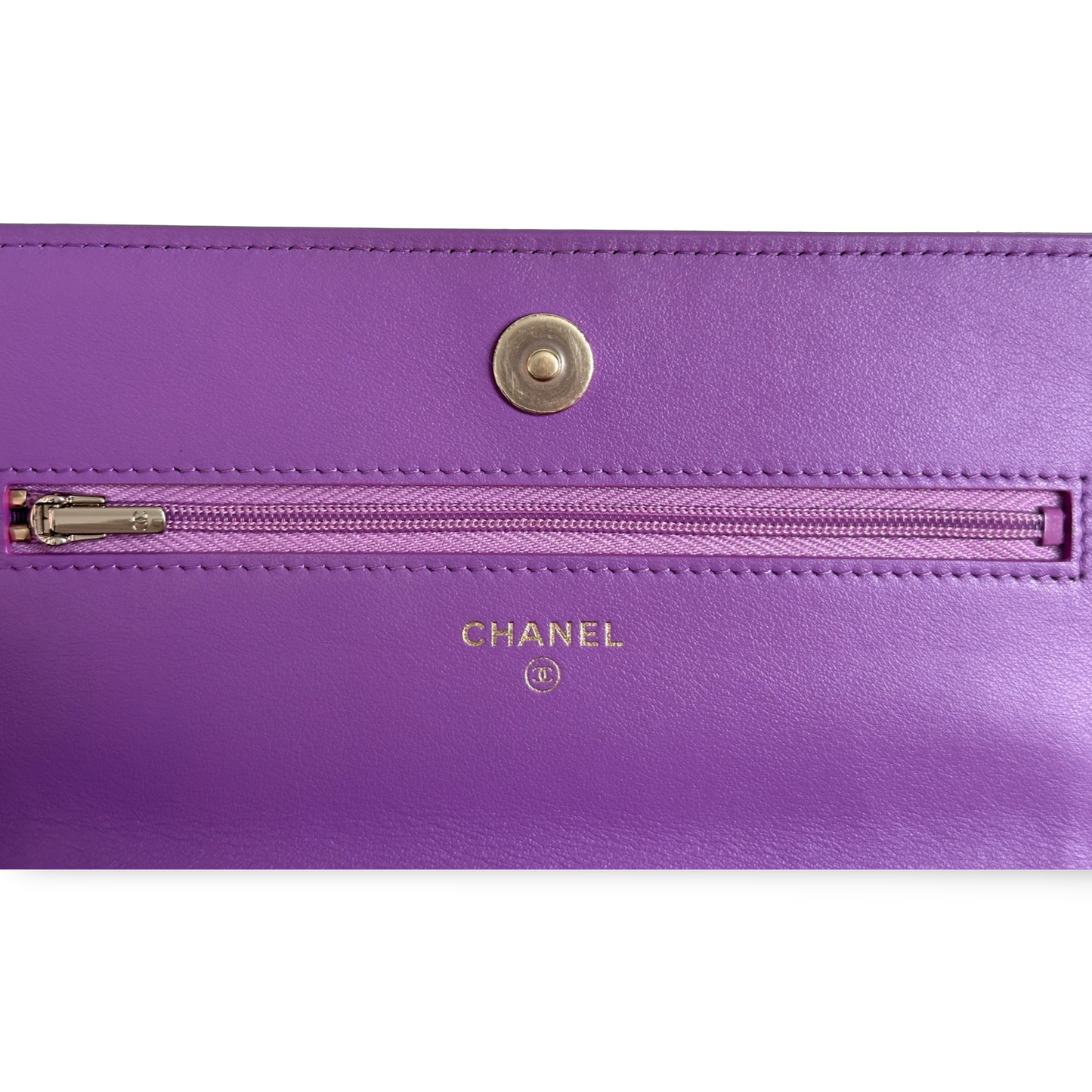 Chanel Classic Patent WOC Bag Gold (Purple)