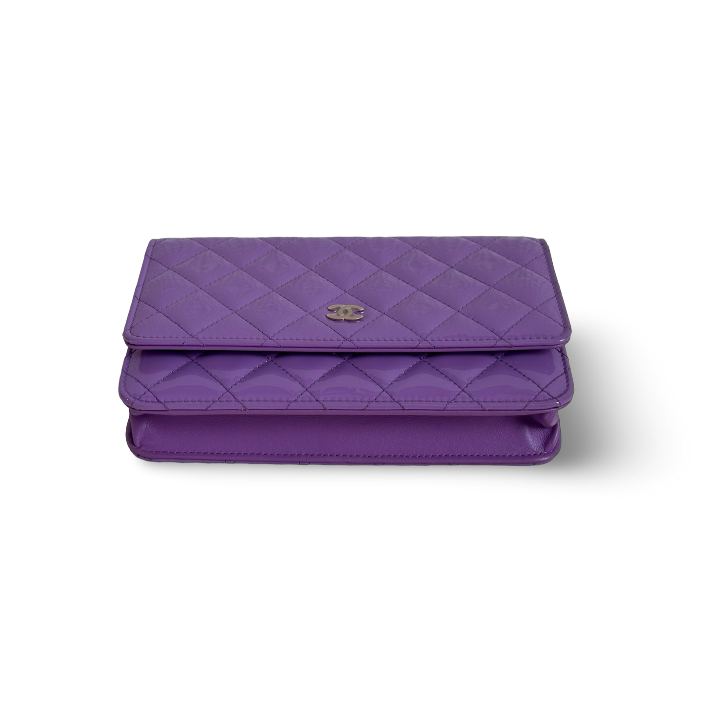Chanel Classic Patent WOC Bag Gold (Purple)