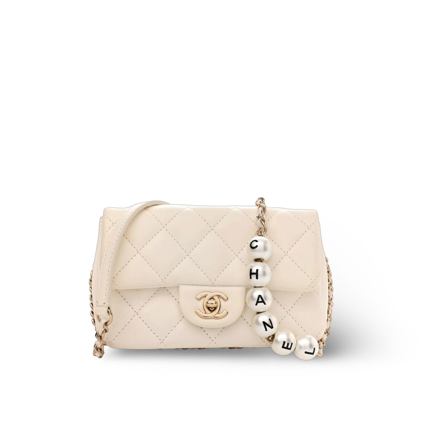 Chanel Quilted Lambskin Mini My Precious Flap - GHW / White