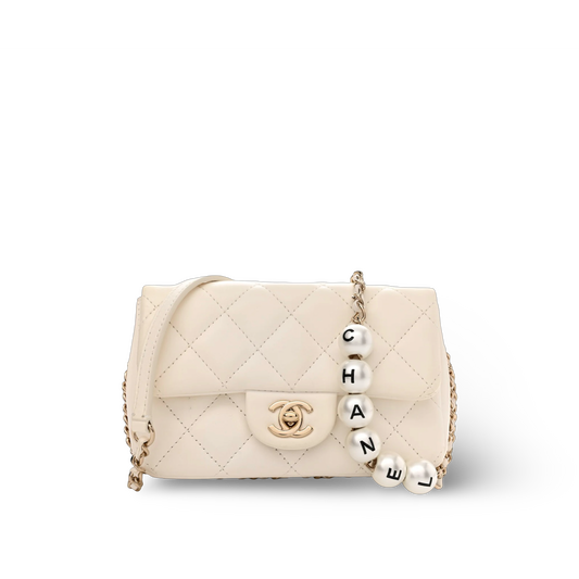 Chanel Quilted Lambskin Mini My Precious Flap - GHW / White