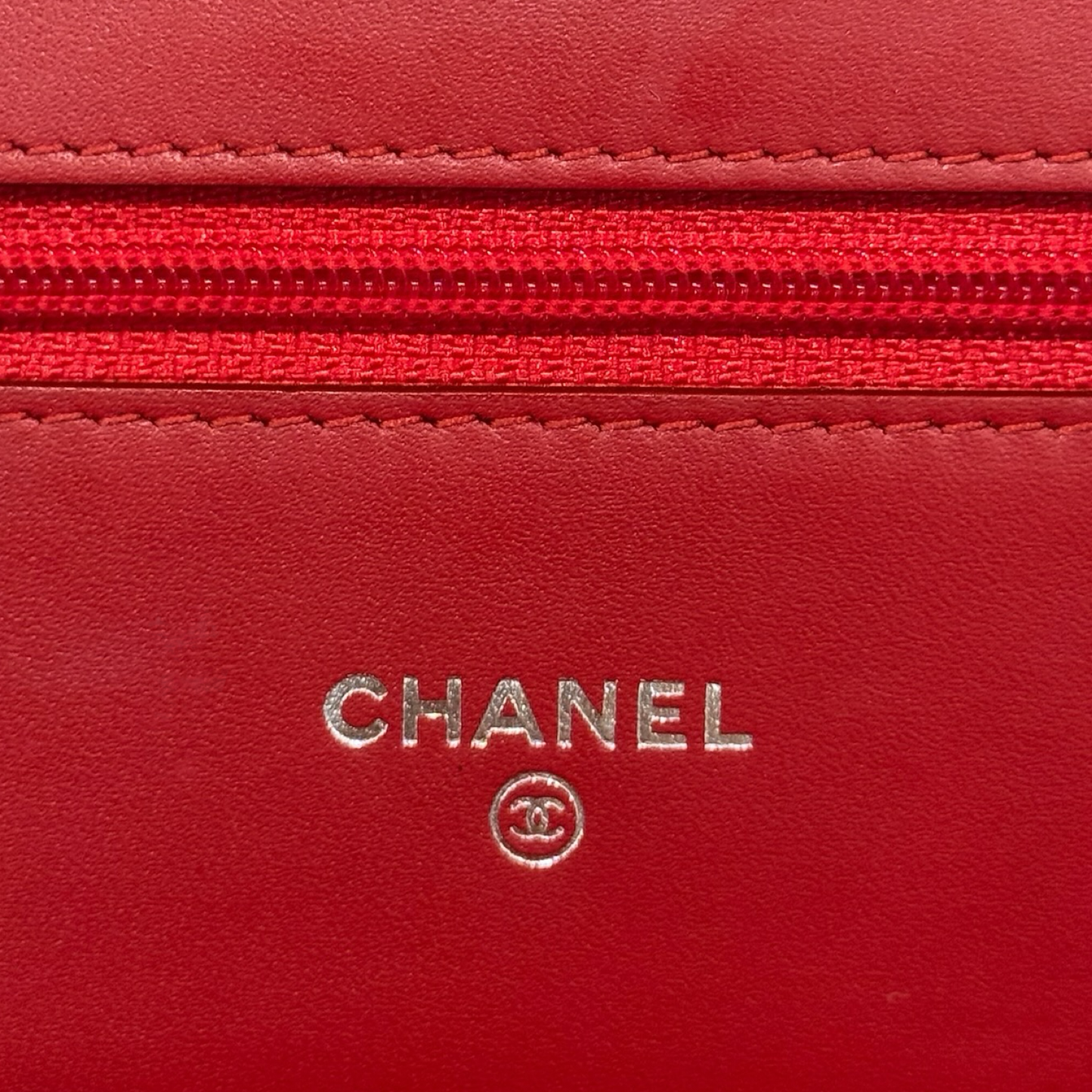 Chanel Quilted Patent Brilliant Wallet on Chain Bag- SHW / Burgundy