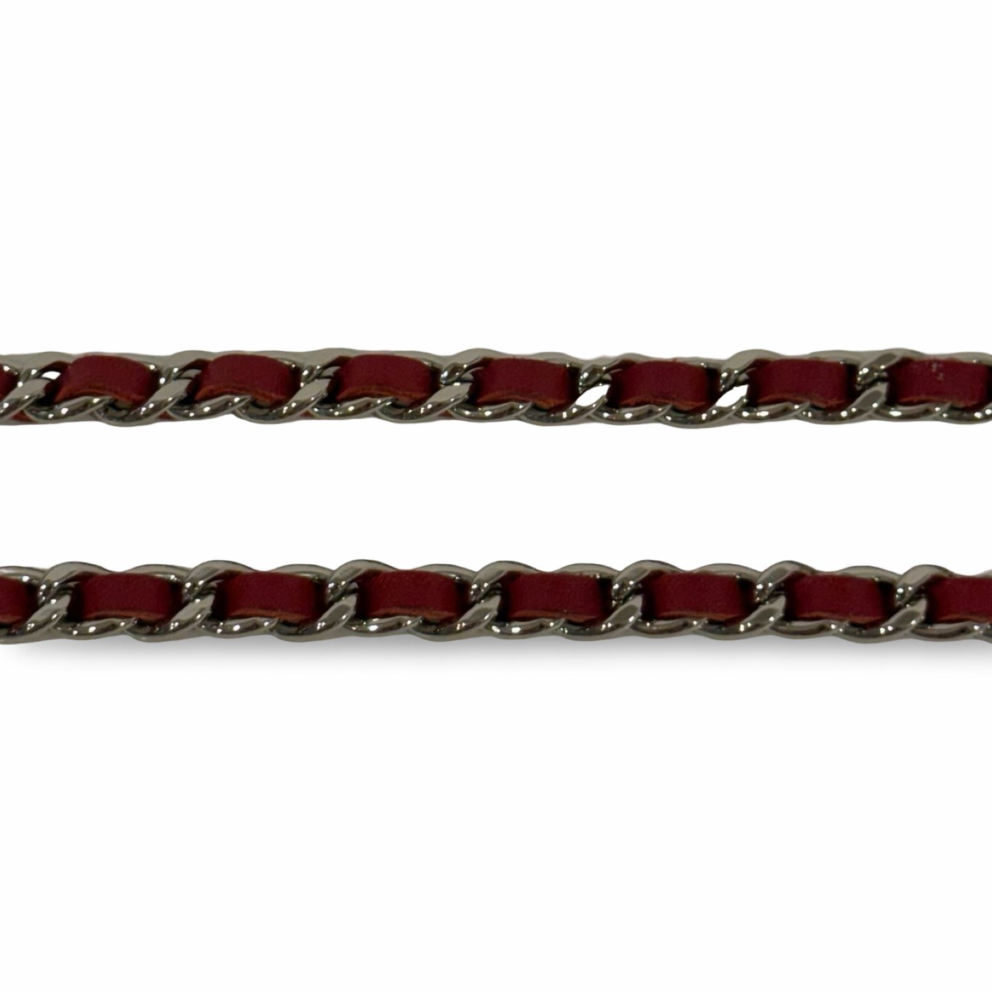 Chanel Quilted Patent Brilliant Wallet on Chain Bag- SHW / Burgundy