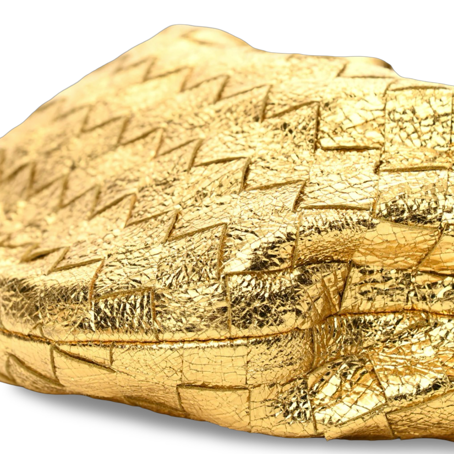 Bottega Veneta Metallic Nappa Intrecciato Mini Jodie - Gold