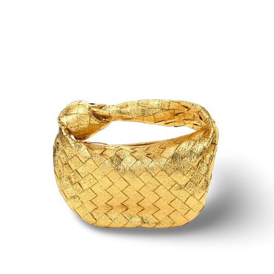Bottega Veneta Metallic Nappa Intrecciato Mini Jodie - Gold