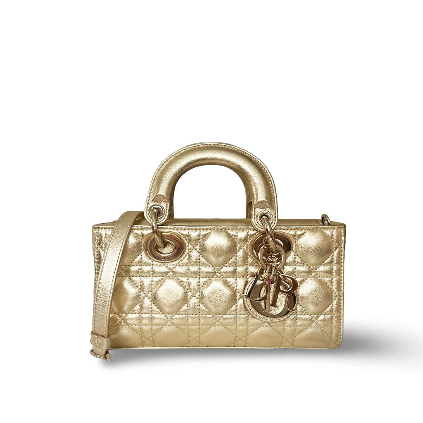 Dior Cannage Lambskin Small Lady D Joy Bag - GHW / Gold