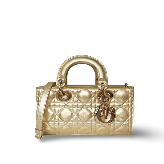 Dior Cannage Lambskin Small Lady D Joy Bag - GHW / Gold
