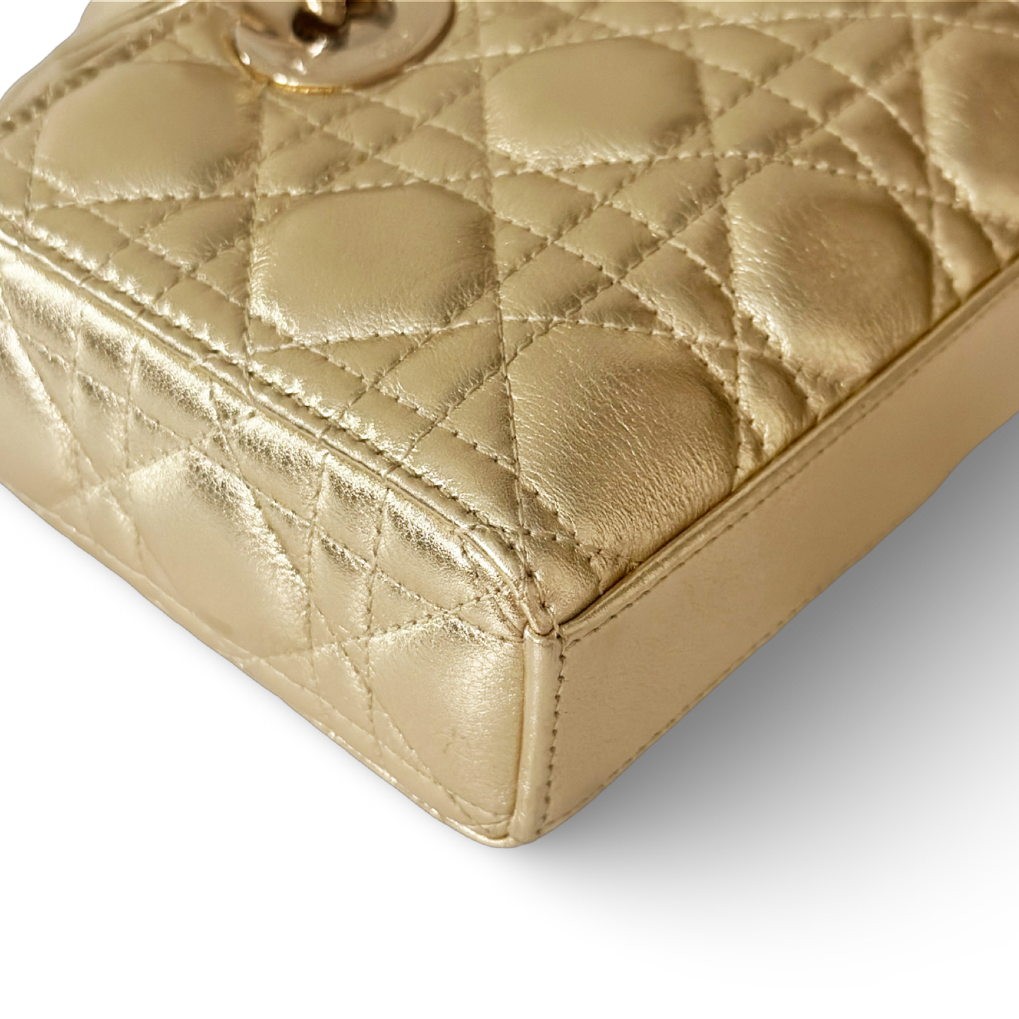 Dior Cannage Lambskin Small Lady D Joy Bag - GHW / Gold