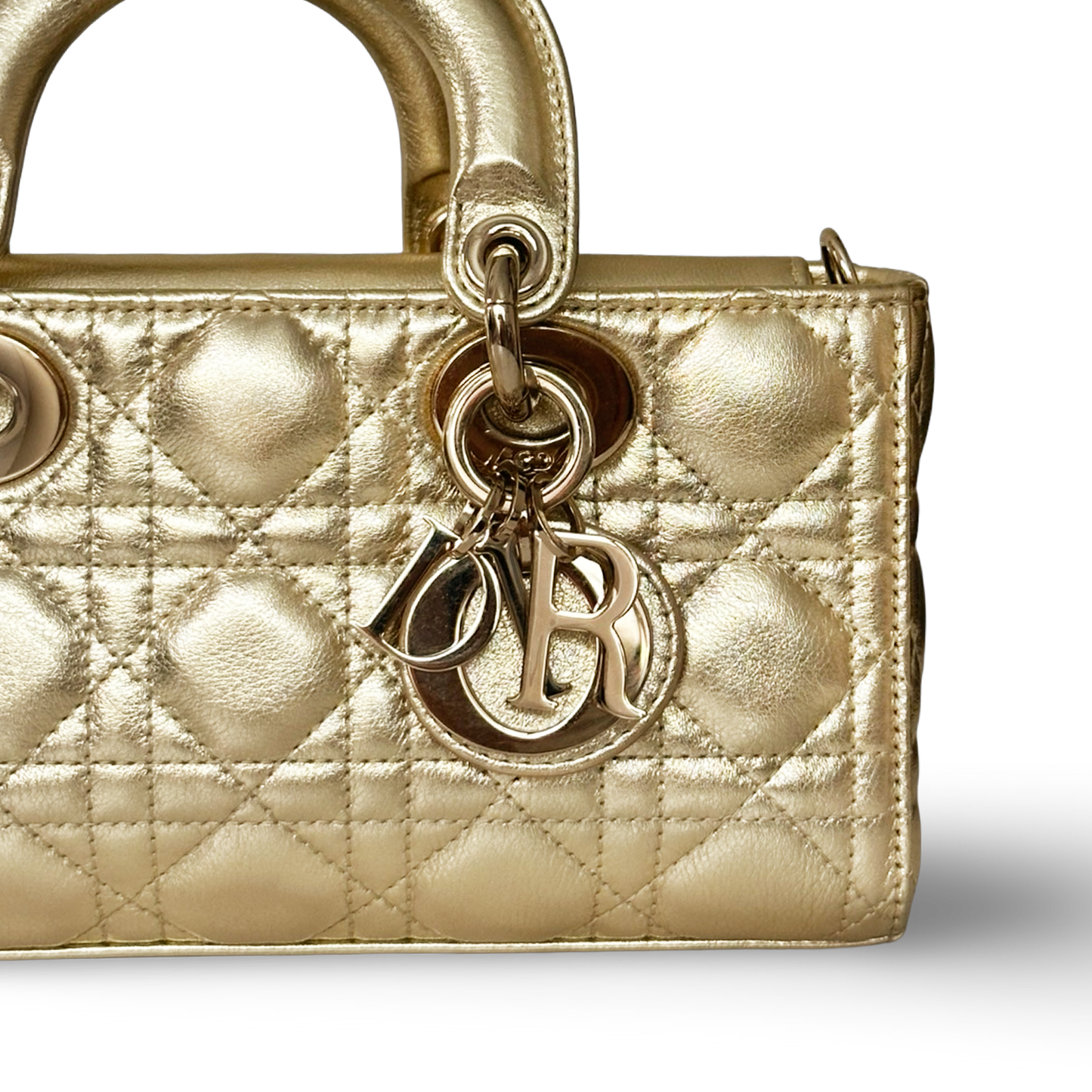 Dior Cannage Lambskin Small Lady D Joy Bag - GHW / Gold