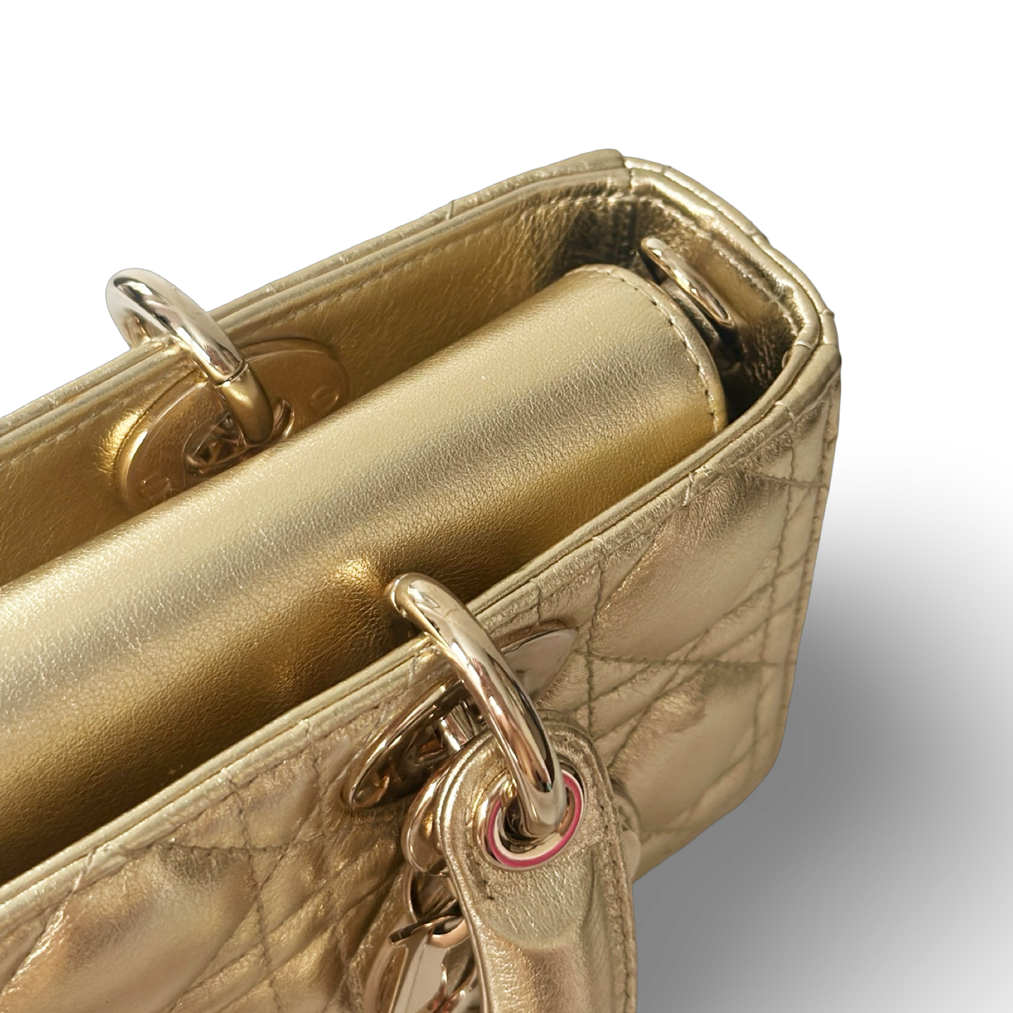 Dior Cannage Lambskin Small Lady D Joy Bag - GHW / Gold