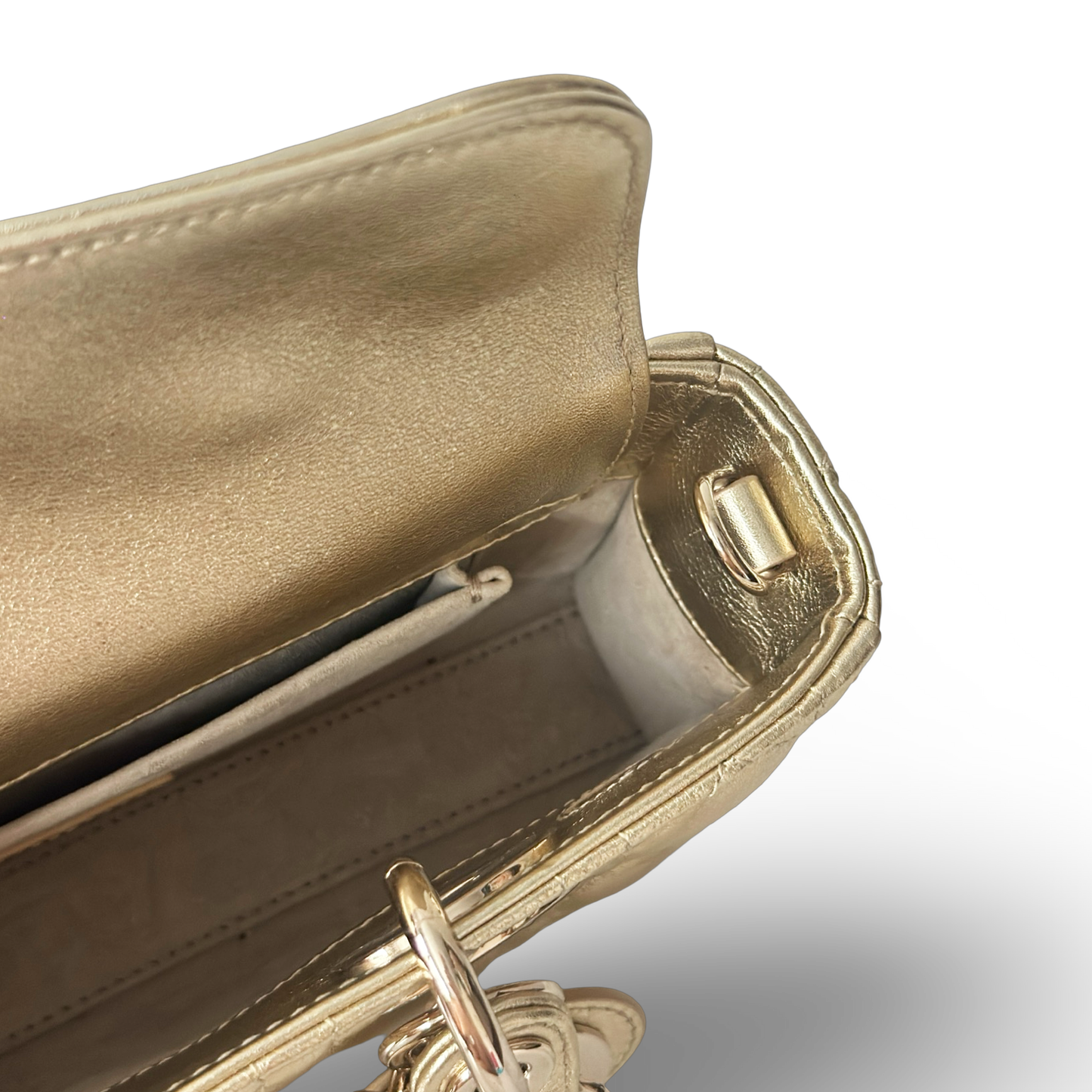 Dior Cannage Lambskin Small Lady D Joy Bag - GHW / Gold