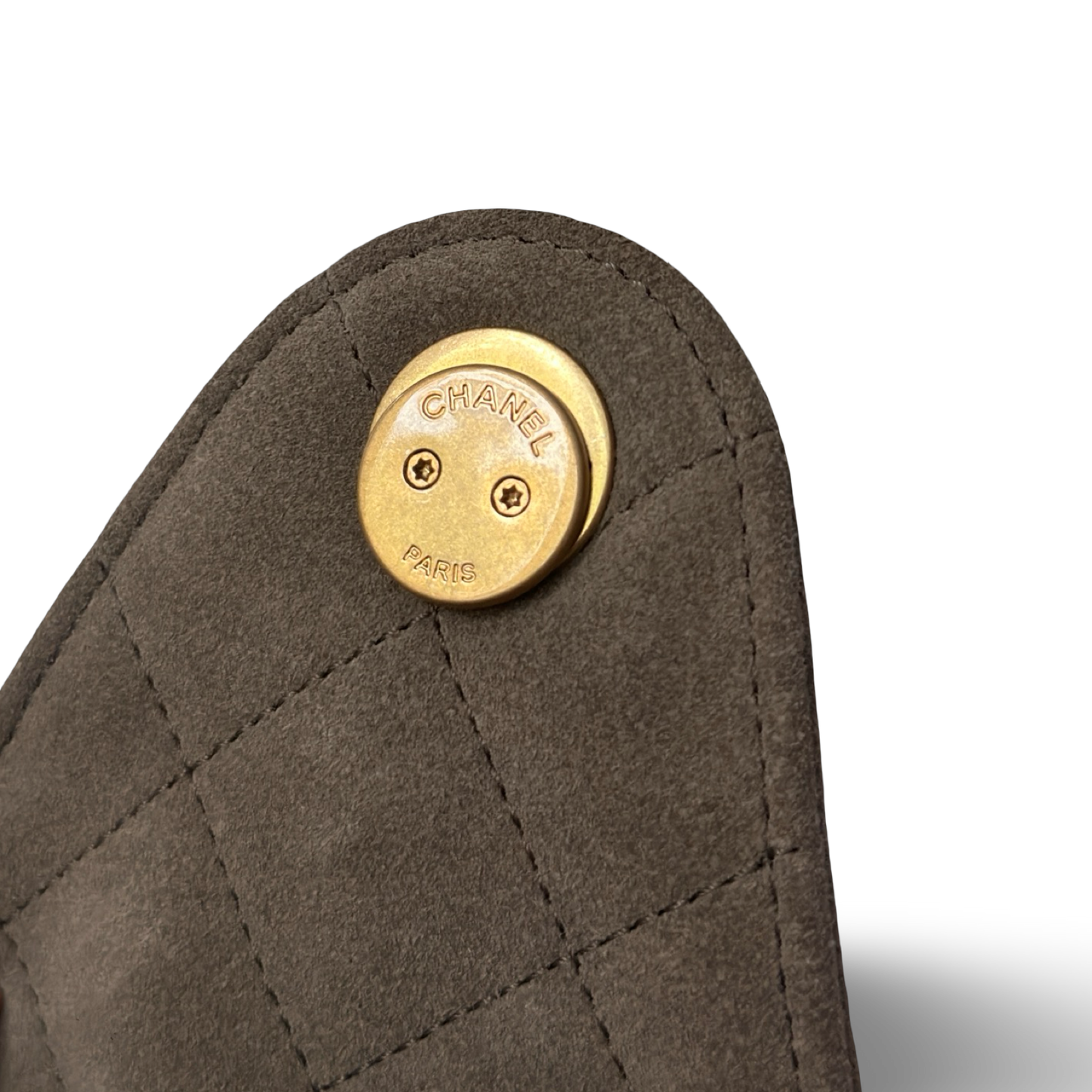 Chanel Quilted Suede Small 25 Bag - GHW / Gray