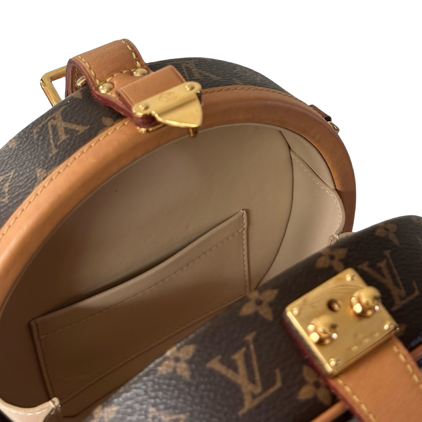 Louis Vuitton Monogram Petite Boite Chapeau Bag - GHW / Brown