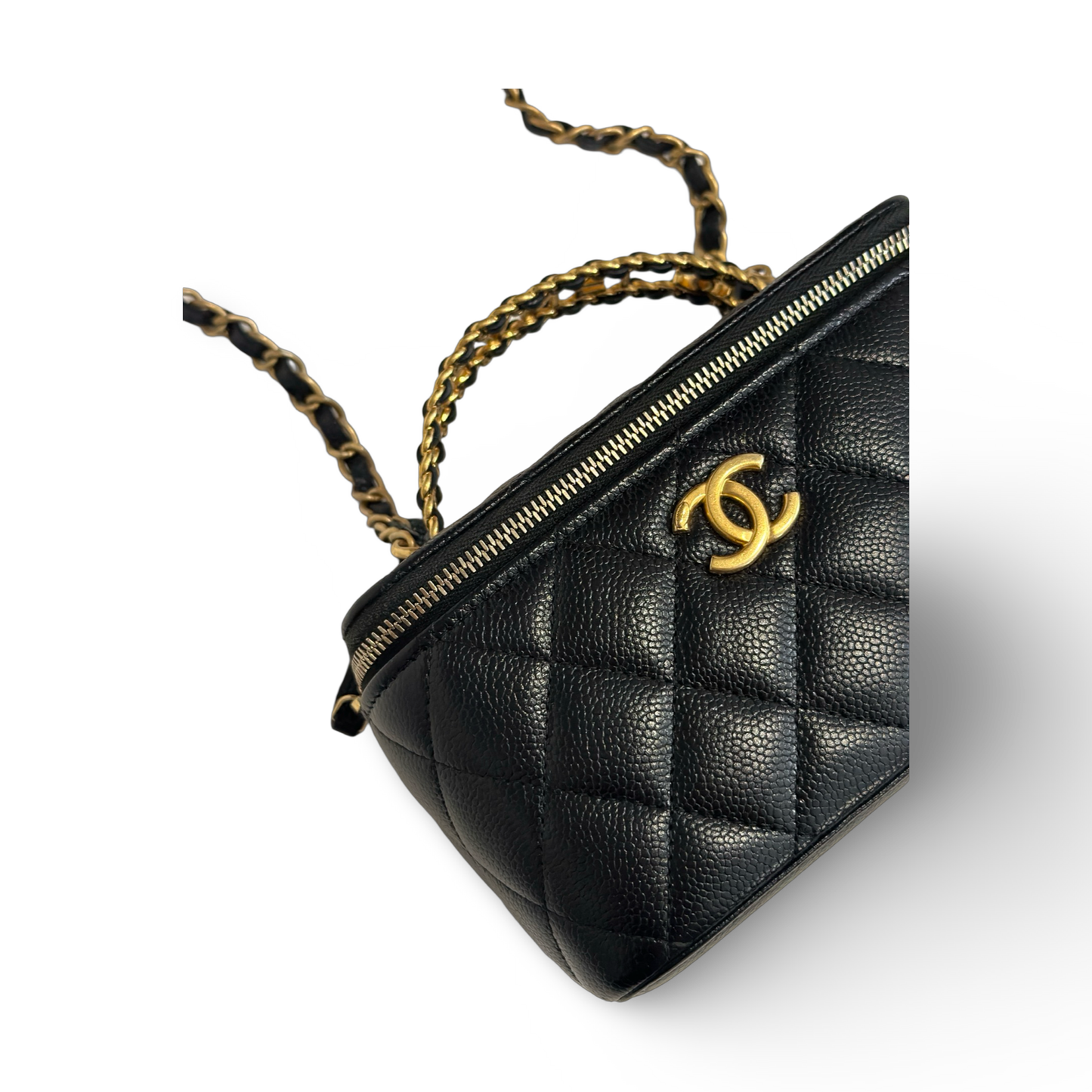 Chanel Caviar Quilted Pick Me Up Vanity Case Black
