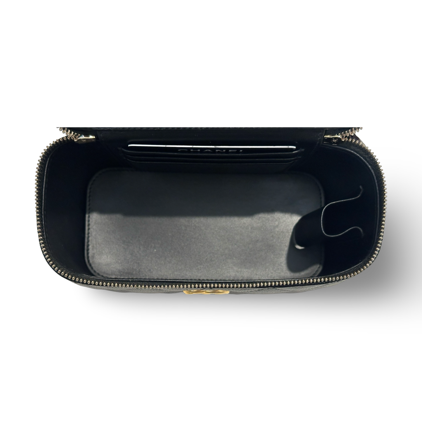Chanel Caviar Quilted Pick Me Up Vanity Case Black