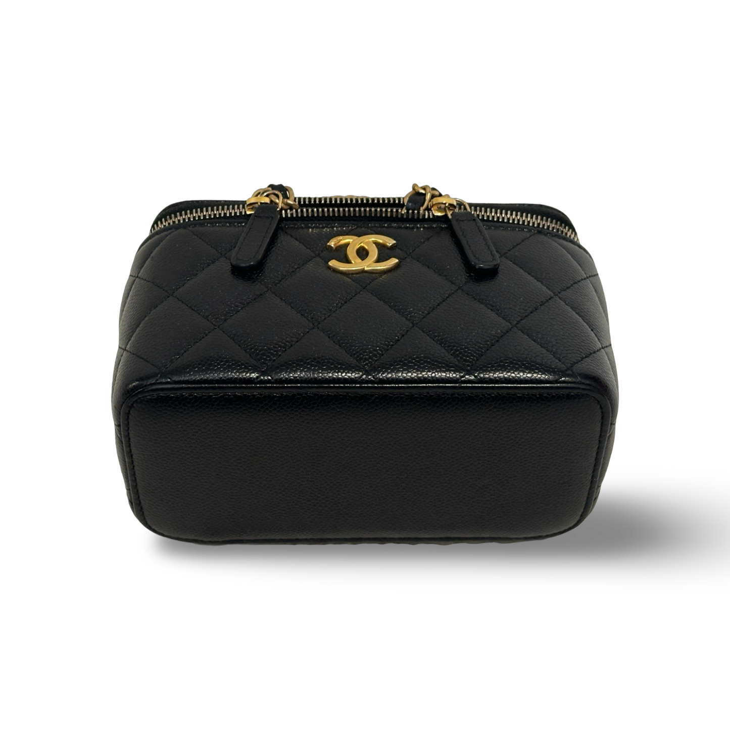 Chanel Caviar Quilted Pick Me Up Vanity Case Black