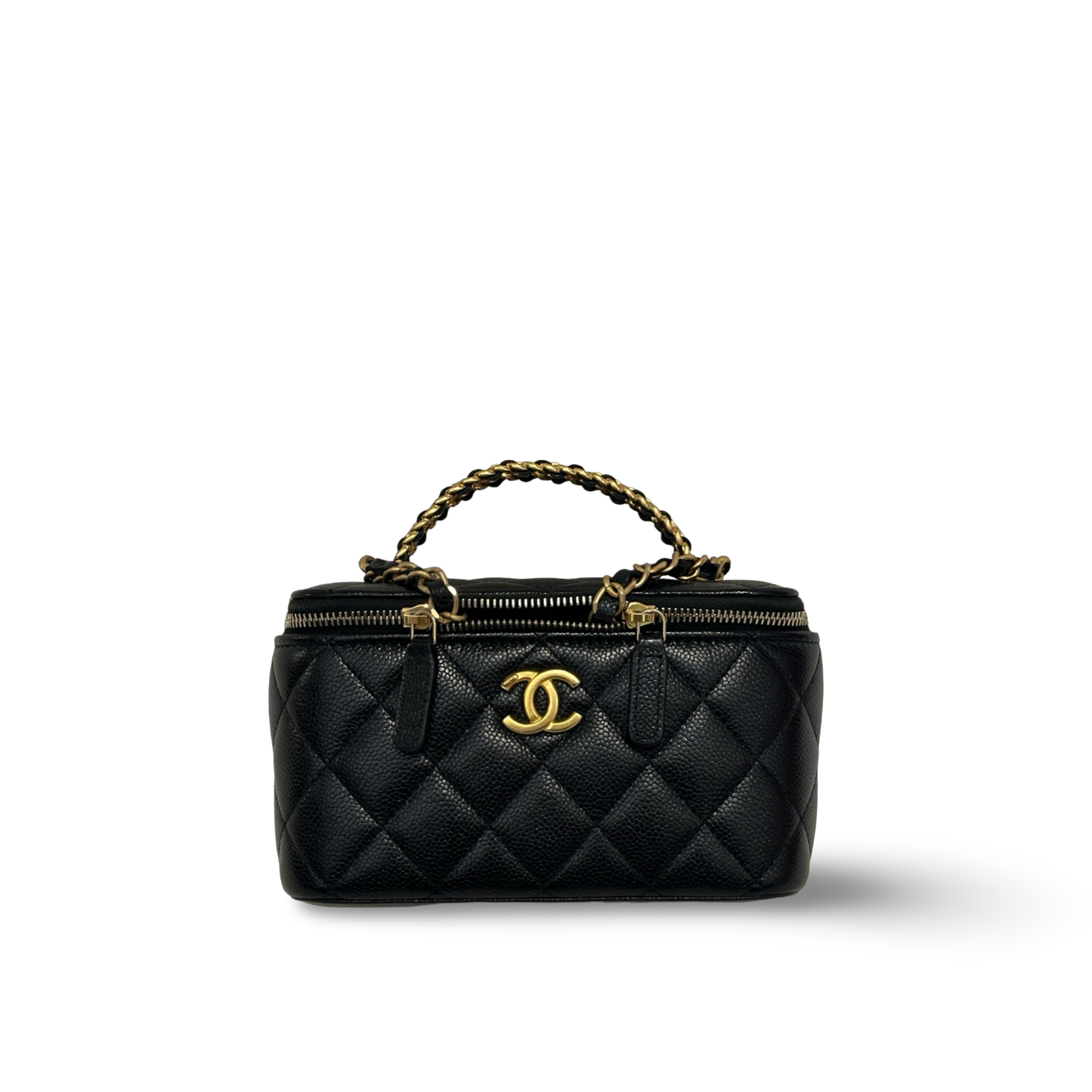 Chanel Caviar Quilted Pick Me Up Vanity Case Black