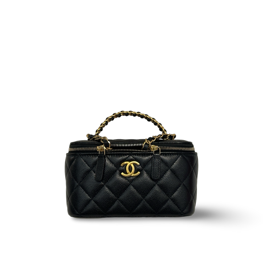 Chanel Caviar Quilted Pick Me Up Vanity Case Black