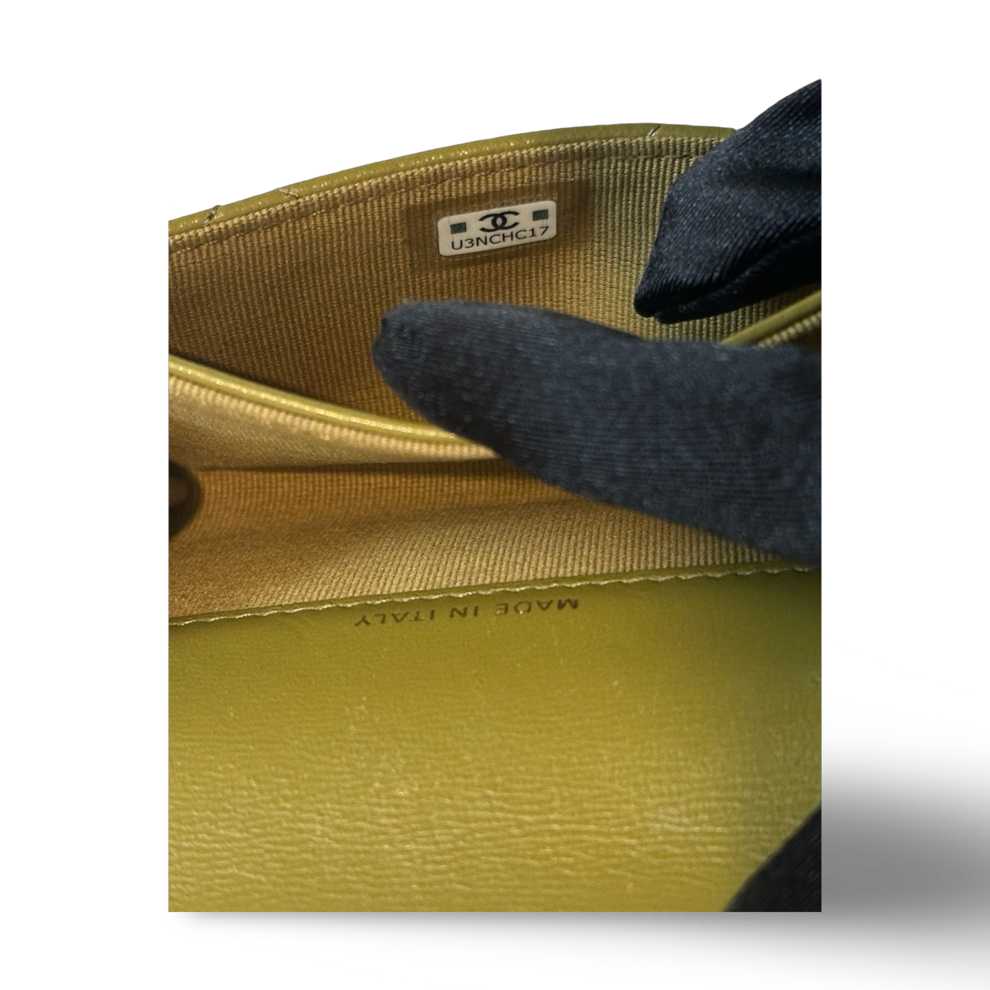 Chanel 19 Flap Card Holder Olive Green