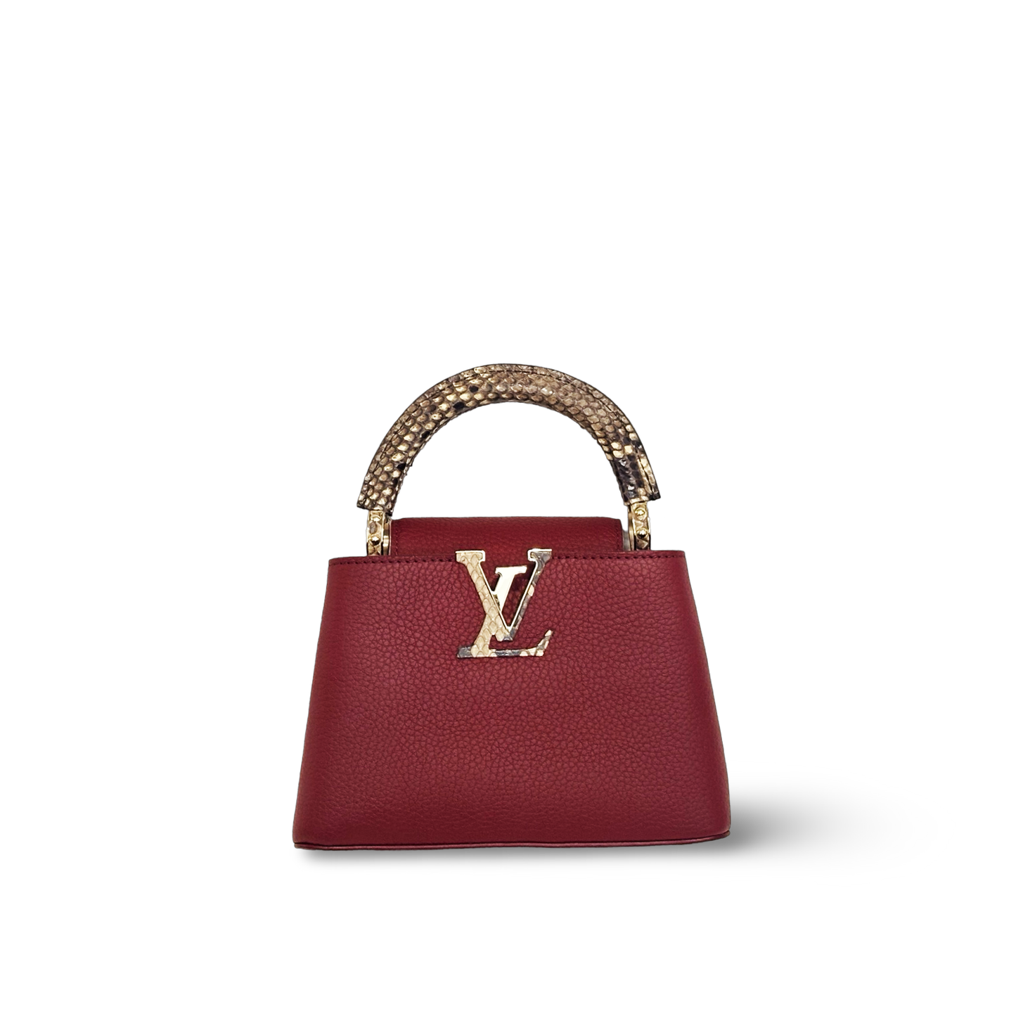 Louis Vuitton Mini Capucines with Python Handle Burgundy
